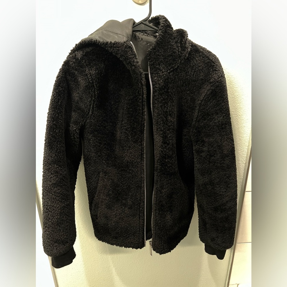 Zara fur hoodie jacket
